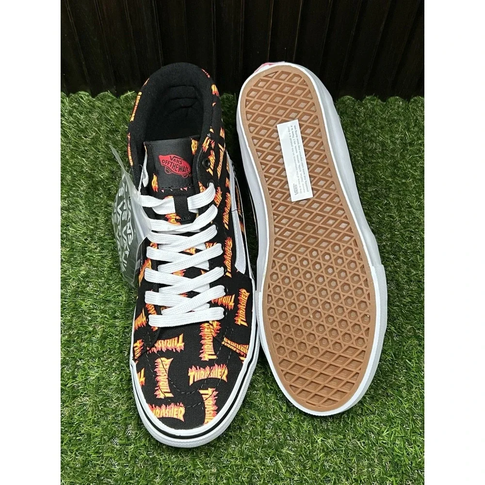 Size 9.5 - Thrasher x Vans Skate Sk8- High Allover Thrasher Logo VN0A5FCCBML